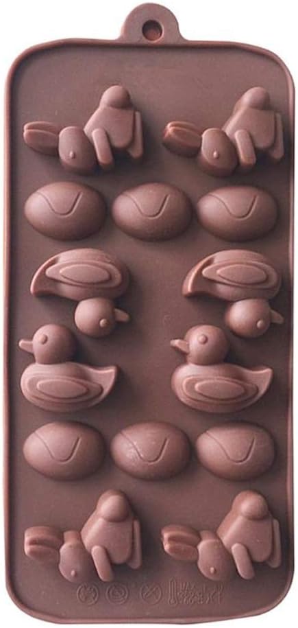 Cartoon Mold Duck Rabbit Egg Silicone Mold Cake Baking Tool DIY Ice Grid Chocolate Pastry Bread Tool Reusable Mold(Three Pieces)