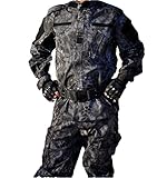OSdream Outdoor Black Python Pattern Tactical Suit, Battle Strike Uniform Suit, Camping Hiking Hunting Paintball Camo Suit (M)