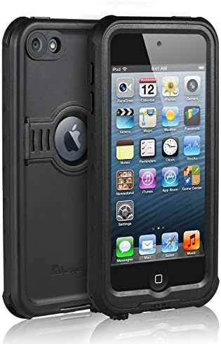 Waterproof Case for iPod 6 iPod 5, LYNXTECH Waterproof Shockproof Dirtproof Snowproof Case Cover with Kickstand for iPod Touch 5th/6th Generation (Blcak)