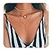 Zealmer Women's Gold Plated Layered Choker Necklace