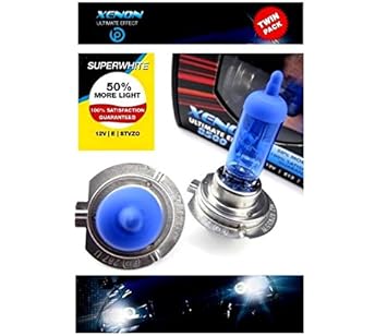 H7 55W 12V 8500K Halogen Lampen Duo Set 2 Stück SuperWhite Xenon Effekt mit Prüfzeichen und E-Zulassung Abblendlicht Fernlich