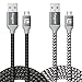 Fasgear Micro USB Charger Cable, 2 Pack 6ft Long Nylon Braided Fast Charging Cord Compatible Samsung Galaxy S7 S6 Edge J7, HTC, Nexus, PS4 and More Android Devices (Black,White)