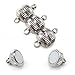 CleverDelights 20 Magnetic Jewelry Clasps - Deco Drum Style - Platinum (Antique Silver) Color