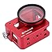 PULUZ Housing Shell Case CNC Aluminum Alloy Protective Cage with Insurance Frame & 52mm UV Lens for Hero(2018)/ 7 Black HERO6/ 5 New Hero (Red)