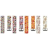 Classic Silicone Replacement Accessory Band/ Wristband Bracelet Strap with Watchband Buckle for Fitbit Blaze Smart Fitness Watch, Large Size, Printed with 4pcs Floral Prints