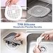 Bealife Shower Drain Hair Catcher Buthtub Silicone Drain Protector, Hair Stopper Shower Drain Cover with Sucker, Hair Trap Sink Strainer for Bathroom and Kitchen.(Grey/White)