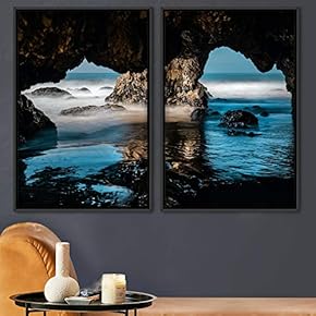 signwin 2 Piece Framed Canvas Wall Art Coastal...