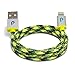 Paracable Paracord Wrapped iPhone Lightning Cable (Gecko) | Braided Fabric Wrapped Lightning to USB Tangle Free with Aluminum Ends. Green, Black, and Yellow iPhone Charger.