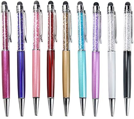 TXLove 9pcs/lot Colorful Crystal Capacitive 2 in 1 Stylus Touch Jack Dust Cap Pen for iPhone 6s, iPhone 6s plus