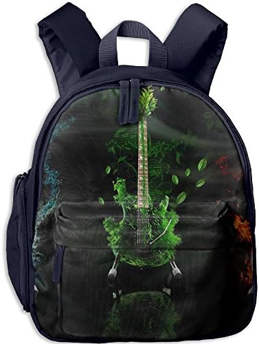 Electric Guitar Flame Anti-abrasion Adjustable Comfortable Casual Oxford Cloth Kids Kids School Backpack 12.5"x10.5"x4"
