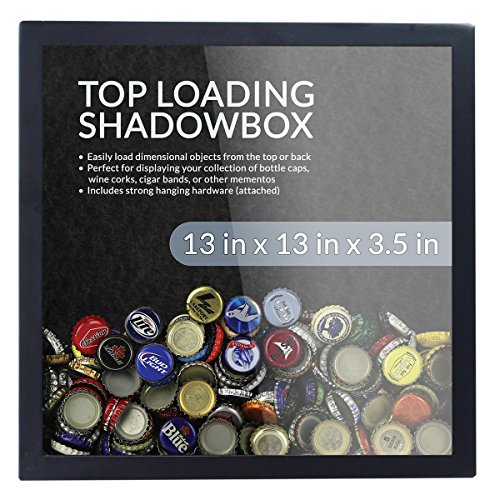 image for Wooden Shoe Designs Black Top Loading Shadow Box 13 x 13 x 3 (External