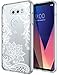 LG V30 / LG V30 Plus/LG V30S ThinQ/LG V35 / LG V35 ThinQ Case, SWODERS Flower Clear Design Shock Absorbing TPU + Hard PC Bumper Case Cover for LG V30 / LG V30 Plus - White
