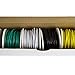 22 Gauge Wire, Electrical Wiring, Solid Hookup Wires, Tinned Copper, 6 Spools (25 Feet Each), 300V, PVC Coated (OD: 1.5mm), Red, Black, Green, Yellow, White & Blue Hook Up Cables, Breadboard