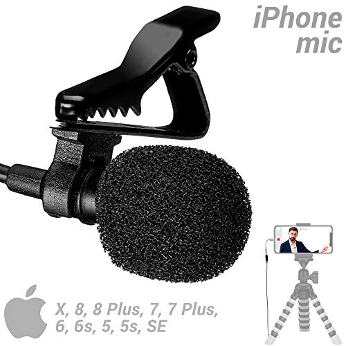 Lavalier Lapel Microphone for iPhone X 8 7 Plus 6 6s 5 5s / iOS/Android