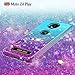 Dzxouui for Moto Z4 Case,Moto Z4 Force case,Motorola Z4 Play Case,TPU Protective Cover for Girls and Women Glitter Bling Sparkle Cute Phone Case for Motorola Moto Z4/Z4 Force/Z4 Play(Teal-Purple)