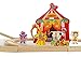 Wooden Train Set Toy Magnetic Trains Cars & Accessories for Toddlers & Kids 3+ Circus Train Set