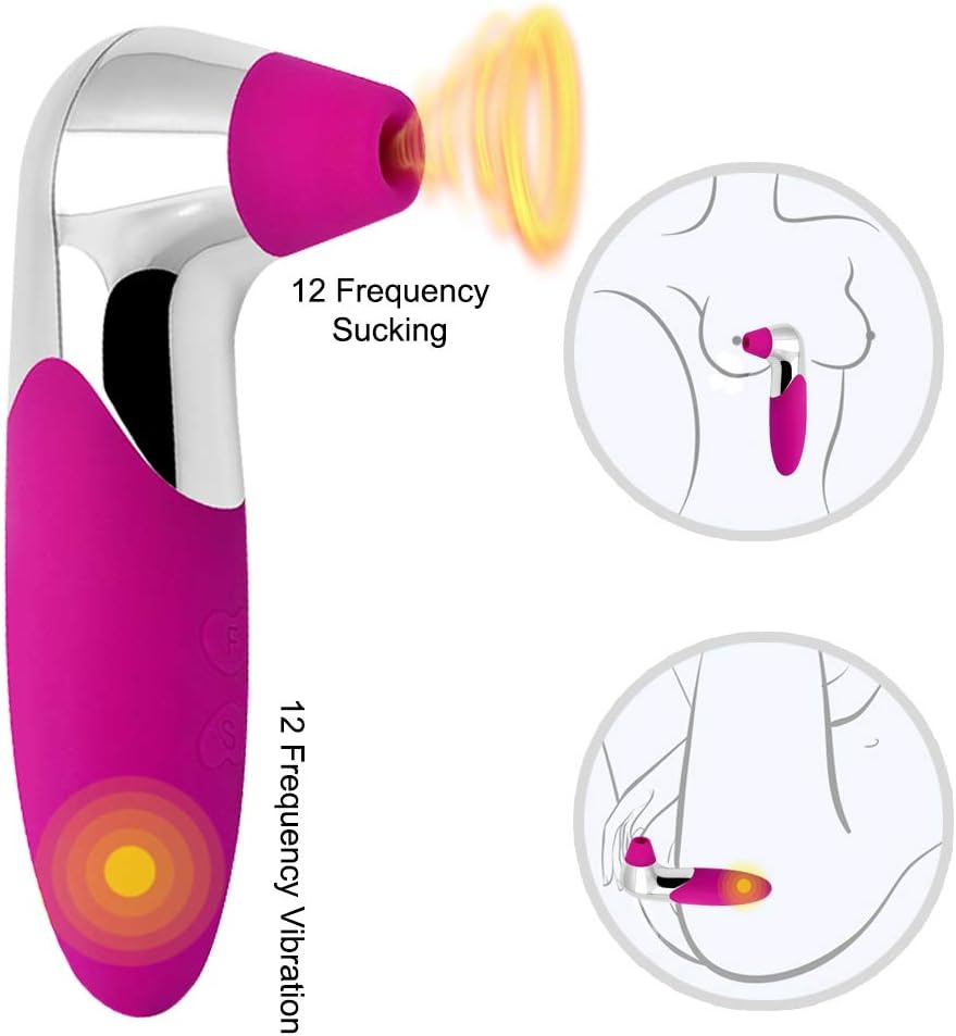 Clitorial stimulating with 12 Suction Modes +12 Vibration Pattern stimulating Toy for Female,can USB Rechargeable Waterproof Suction Cup for Female Massaging Remote Control
