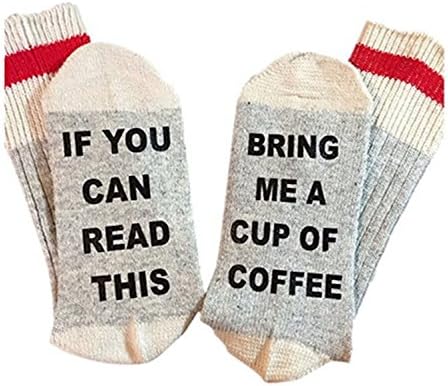 Unisex Christmas Cotton Socks If You Can Read This Bring Me A Beer Socks (Beige)