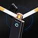 LINGAN USB Lighter Slim Lighter Rechargeable Flameless Windproof Electronic Portable Smart Fingerprint Sensor Double Side Ignition Cigarette Mini Lighter