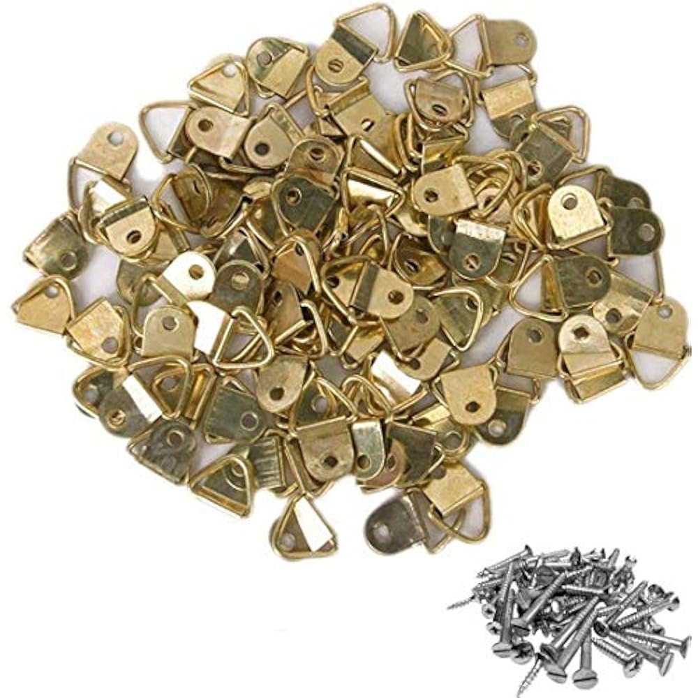 Small Triangle DRing Picture Frame Hangers Single Hole With Screws 100