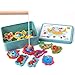 PiscatorZone Fishing Toys Fun Magnetic Puzzle Game Children Baby Wooden Playset Mini Marines Fishes Models, Gift for Under The Age of Six