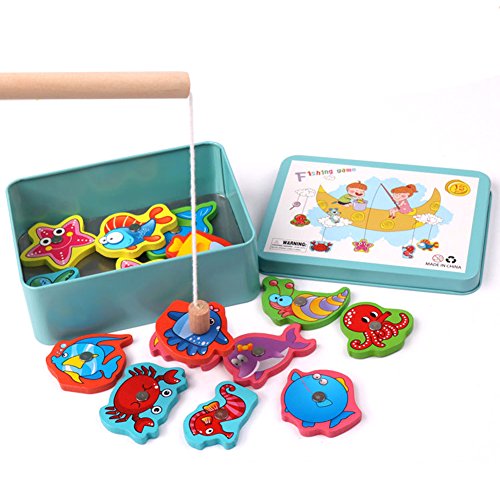 image for PiscatorZone Fishing Toys Fun Magnetic Puzzle Game Children Baby Woode
