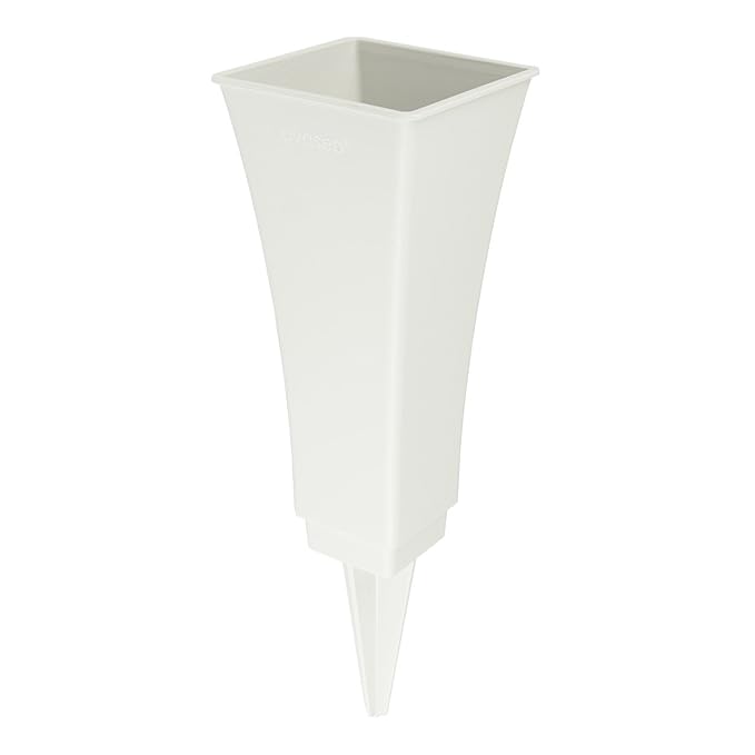 Avaseo V2-200-1 Steckvase Tulpia 4-eckig mit rundem Einsatz Höhe 20cm (Steinfarben)