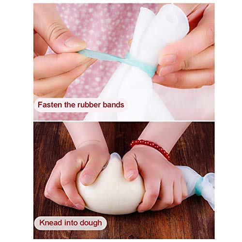 3pack Silicone Kneading Dough Bags Premium Silicone Sous Vide Bags Food Storage Preservation Bags Flour-mixing Bag for Bread, Pastry, Pizza & Tortilla - Thumbnail 3
