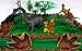 Prehistoric Diplodocus DINOSAUR 12 Piece Birthday CAKE Topper Set Featuring a Diplodocus and 4 Random Dinosaur Figures, Themed Decorative Accessories, Dinosaurs Average 1/2