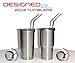 Stainless Steel Metal Straws for YETI, RTIC and OZARK Tumblers Cups fit 30 oz & 20 oz. Multicolor Silicone Clips (4-Pack). Premium Dishwasher Safe, Extra Long, Ergonomically Bent - by PrimeStraws