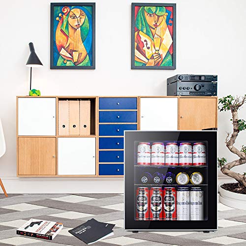 image for Kismile Beverage Refrigerator and Cooler,60 Can 1.6 Cu.ft Mini Fridge 