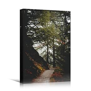 signwin Canvas Wall Art Green Forest Dramatic Forest...