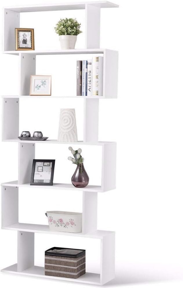 Laura James Wood Bookcase Bookshelf Free Standing Display Unit White Shelving Rack Storage Organizer for Living Room or Office White