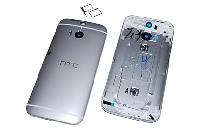 HTC One M8 Akkudeckel Battery Akku Cover Deckel Schale Gehäuse Original Neu silber