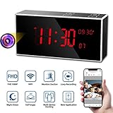 Hidden Camera, Monja PRO Spy Camera Clock, Real 1080P WiFi Cameras for Home, 160°Angle Wireless Nanny Cam, Superior 33FT IR Night Vision, Monitoring Detection, Loop Recording for Indoor Home Security