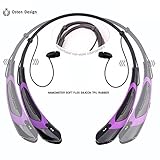 Bluetooth Headset,Osten Design 760 Universal Wireless Bluetooth Earphone 4.0 Music Stereo Earbuds Vibration Neckband Sports Hands-free Headphone for Phone Call for iPhone iPad Samsung (Black-purple)