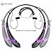 Bluetooth Headset,Osten Design 760 Universal Wireless Bluetooth Earphone 4.0 Music Stereo Earbuds Vibration Neckband Sports Hands-free Headphone for Phone Call for iPhone iPad Samsung (Black-purple)