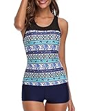 Yonique Women Racerback Tankini Swimsuit Two Piece Athletic Bathing Suit Boyleg Bottom