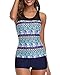 Yonique Racerback Tankini Swimsuit with Short Two Piece Bathing Suit for Women