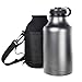 Ivation 64 oz. Insulated Water Bottle & Beer Growler – Carrying Pouch Included – Choose Red, Silver, Or Black
