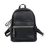 Women Backpack Purse PU Leather Simple Design Casual Daypack Fashion School Backpack for Girls Black