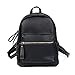 Women Backpack Purse PU Leather Simple Design Casual Daypack Fashion School Backpack for Girls Black