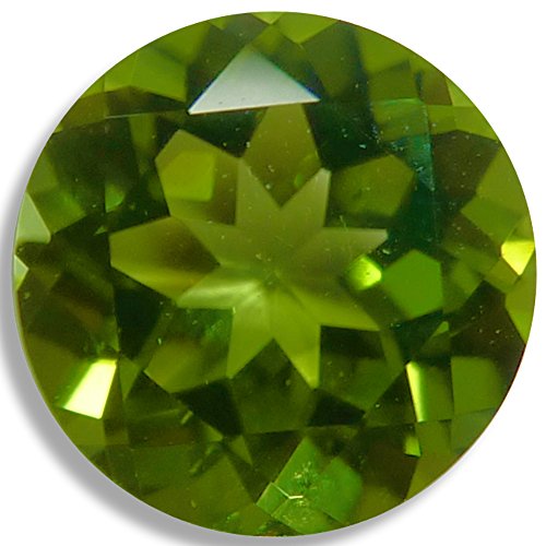 Natural peridot green round brilliant loose unset gem (6mm)