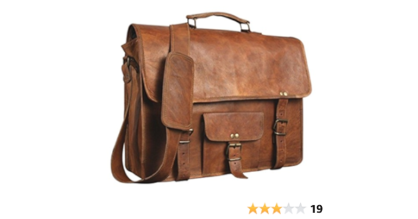 dhk 18 inch vintage handmade leather messenger bag laptop briefcase computer satchel bag for men