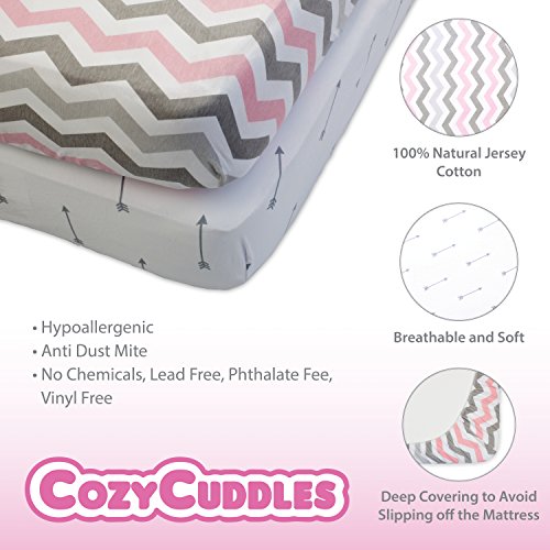 image for COZYCUDDLES Premium Fitted Baby Crib Sheets Set Boy and Girl | 100% Na