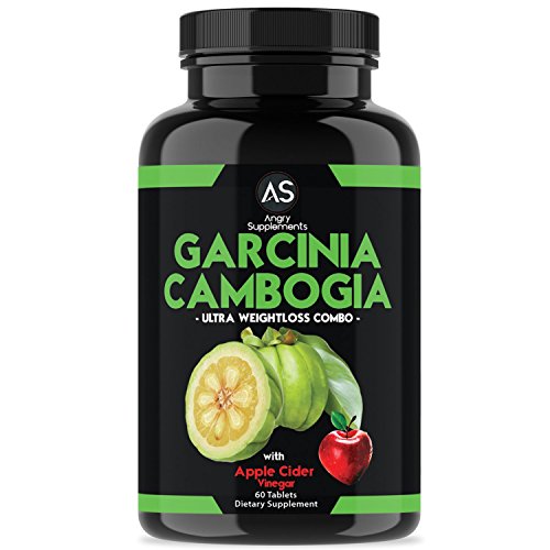 Angry Supplements Garcinia Cambogia With Apple Cider Vinegar Pills for Weightloss - Best Natural Detox Remedy Includes Gymnema, Cinnamon, & Ketone for A Complex Diet, Health, and Nutrition (1-Pack)