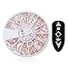 NICOLE DIARY Rose Gold Rivet Nail Studs Oval Circle Square Hollow Frame Mixed DIY Metallic 3D Nail Decoration