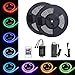 TINGKAM 65.6 ft 20 M Waterproof 5050 SMD RGB LED Flexible Strip Light Black PCB Board Color Changing Decoration Lighting 150 LEDs Kit + 20 Key Remote Controller+ 6 A US Power Adapter