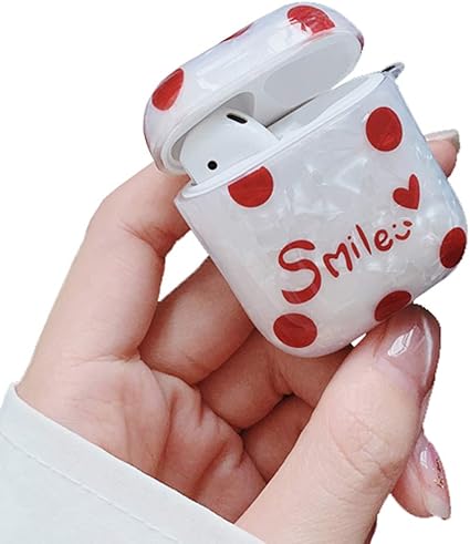 Amazon La Go Go Airpods ケース 夢幻貝殻柄デザイン 優しい少女風 可愛いワニ恐竜 ハート柄 イヤホン収納 1 2世代適用 対応 アップル エアーポッズカバー ハードケース ソフト クリア ケース Round Dot Smile La Go Go イヤホン ヘッドホンケース