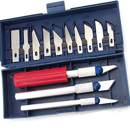 Carejoy 13 Set Wood Carving Tools Knife Kit | Woodworking Engraving Cutting Sculpture Handle Knife with Protective Cover for Wood, Clay, Wax